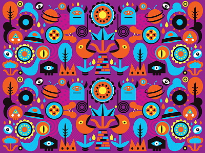 Monsters Pattern character character art colorful icon illustration illustrator pattern playful