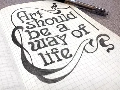 Day 25: Art Nouveau aiga aiga100 aigane100 art nouveau hand lettering lettering phrase quote text