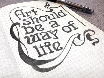 Day 25: Art Nouveau aiga aiga100 aigane100 art nouveau hand lettering lettering phrase quote text