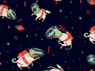 space dogs pattern dog pattern space