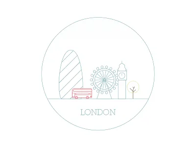 London [WIP] badge big ben bus city eye line london simple vector