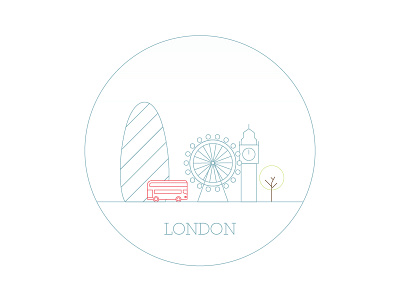 London [WIP] badge big ben bus city eye line london simple vector