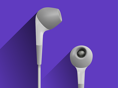 Apple In-Ear Headphones apple classic flat headphones illustrator original pixelmator sound vintage white