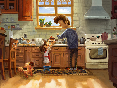 For My Dad character design childrens art digital painting illustration