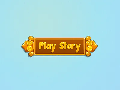 Element of UI for tablet app button eastern fairytale gold golden play ui