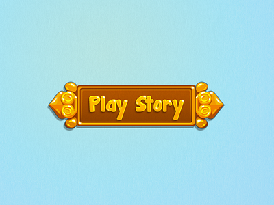 Element of UI for tablet app button eastern fairytale gold golden play ui