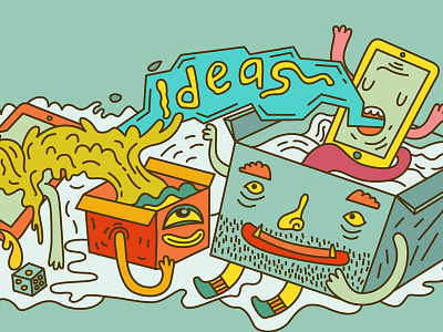 Beyond the Box box colorful design doodle drawing ideas illustration