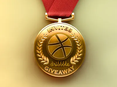 2 invites giveaway! 3d away cinema4d dribbble give giveaway invitation invite medal olympic