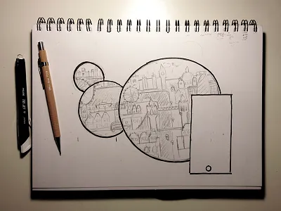 London Sketch [WIP] bridge city cover eye layout parliament river round sketch st paul thames tower