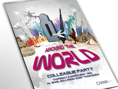 Colleague Party themed flyer flyer illustrator party