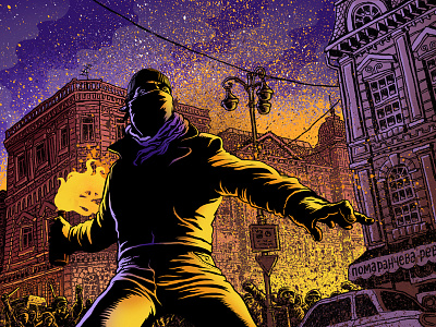 Kiev Burning illustration kiev mario orange revolution protests ukraine zucca