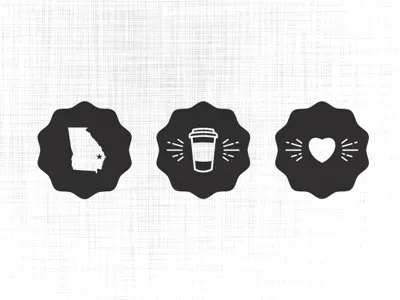 Coffee Shop Icons badge coffee georgia heart icons illustrator seal vector