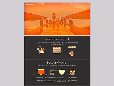 Website concept design concept curation design family grey icons orange photos responsive website