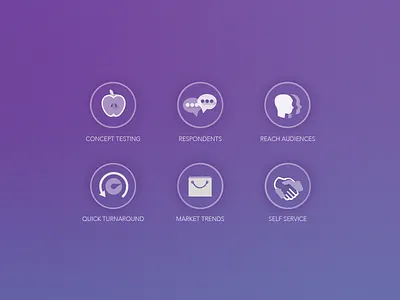 Icon Set for TapResearch audience frost glass gentle hand icon illustration market meter self service social test ui ux