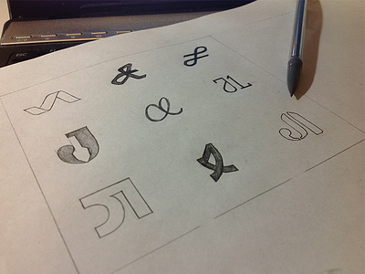 Personal Logo Concept Sketches concept jl logo pencil personal personal branding sketch