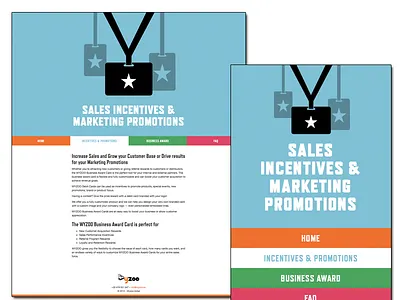 Wyzoo Incentives Page fullscreen iphone responsive webdesign