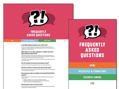 Wyzoo FAQ bubble faq fullscreen iphone responsive webdesign