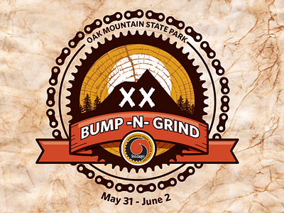 Bump N Grind 2014 adventure alabama badge birmingham crest cycling illustrator logo mountain biking outdoors photoshop vector