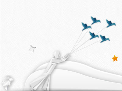 Origami Website Footer bird design footer graphism origami paper rabbit star