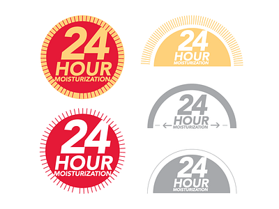 24Hour 24 arrow clock icon number packaging red time type yellow