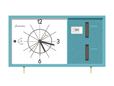 Radio Clock clock debut mid century radio