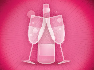 Bridal Bubbly bottle bride champagne glass pink wedding