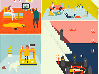 your neighbors on a sunday illustration typography