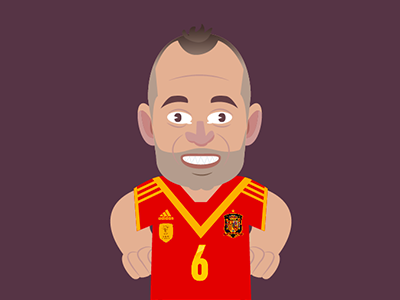 road to World Cup brasil flat football illustration iniesta liga soccer spain vector worldcup