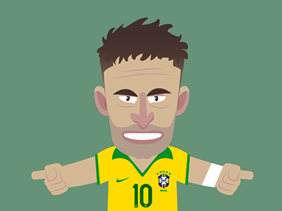 Road to World Cup brasil flat football illustration liga neymar soccer vector worldcup