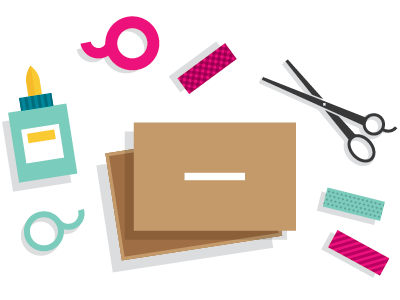 diy birchboxes birchbox box glue icon illustration scissors vector washi tape