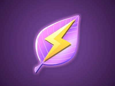 Plant Power bolt icon leaf lightning power