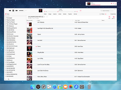 iOSX7 - iTunes Theme for Mac OSX apple flat ios7 jony ive mac minimal mod osx skin theme tweak