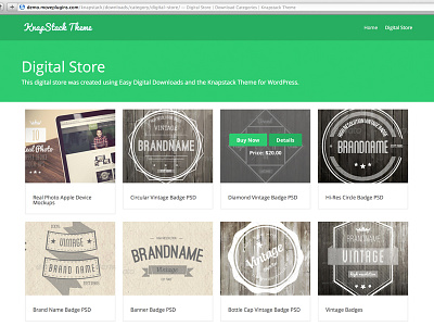 Ecommerce Theme Demo easydigitaldownloads flat knapstack theme wordpress