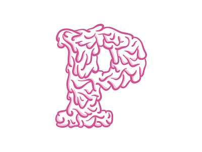 Letter P alphabet blob drip goo gum handdrawn illustration letter melt p serif sticky