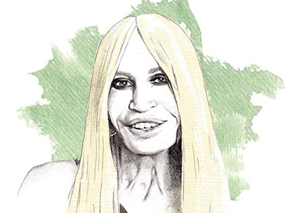 Fashion Designer Portrait - Donatella Versace fashion illustration portrait