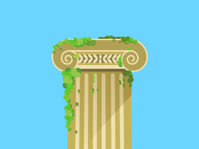 Ionic Column architecture art classic column flat flat illustration greek illustration ionic