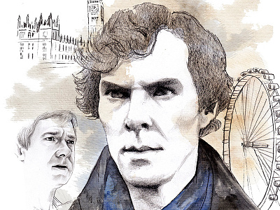 Sherlock illustration poster sherlock