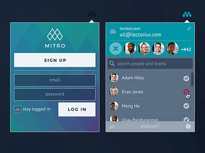 Mitro Browser Extension browser extension chrome firefox password people popup safari search ui ux