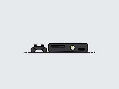 Xbox Slim console gaming illustration line art line illustration microsoft skyrim consumes my life slim true story xbox xbox 360