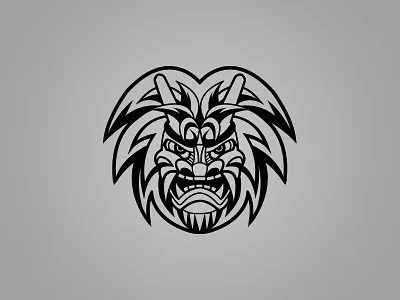 KAS Logo (BW Lineart) black brand demon ethnic japan lineart logo mask outline traditional