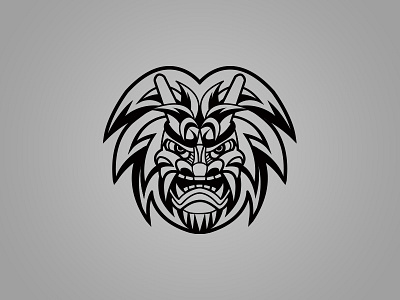 KAS Logo (BW Lineart) black brand demon ethnic japan lineart logo mask outline traditional