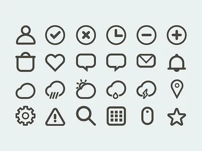 Set of 24 outline icons dribbble flatties illustrator ios icons london outline set of 24 outline icons sharp vector weather icons