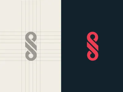 Music artission brand grid icon illustration infinity logo mark music negative space s