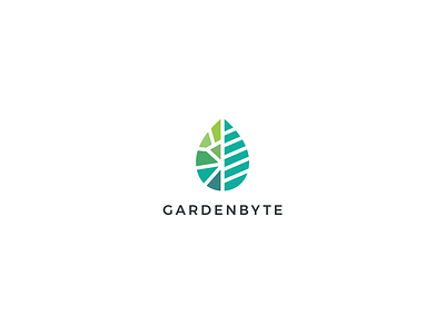 Gardenbyte branding design garden leaf logo nature smart tech technology