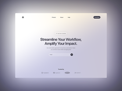 Hero section gradients - Design experiment clean gradient hero landing page minimalist ui