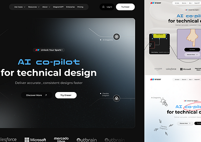 Website Hero Section Redesign design eraser.io figma futuristic design hero section illustration redesign typography ui ui design ux ux design web design