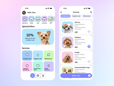 PUPS - mobile app app appdesign booking creative design digital experience figma interaction interface ios mobile pets petsalon prototype pups ui uiflow ux vector