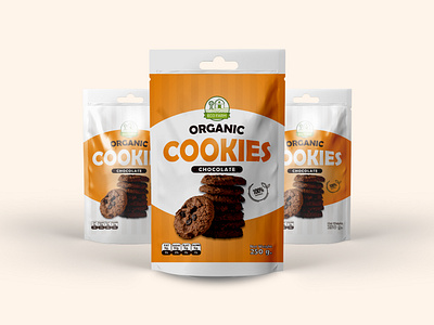 Chocolate cookies Pouch Packaging Design branding cookies design graphic design illustration package packaging packaging design packet pouch