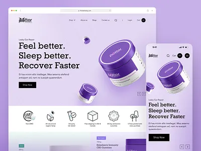 Redesign E-com Website | Potterhemp cbd product shop website shopify shopping ui ui design uiux web web ui website website design