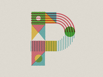 P drop cap illustration letter type